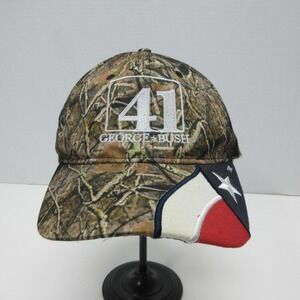 George HW Bush 41 Camo Hat Cap Strapback Men OS Texas Flag Adjustable Rock Point